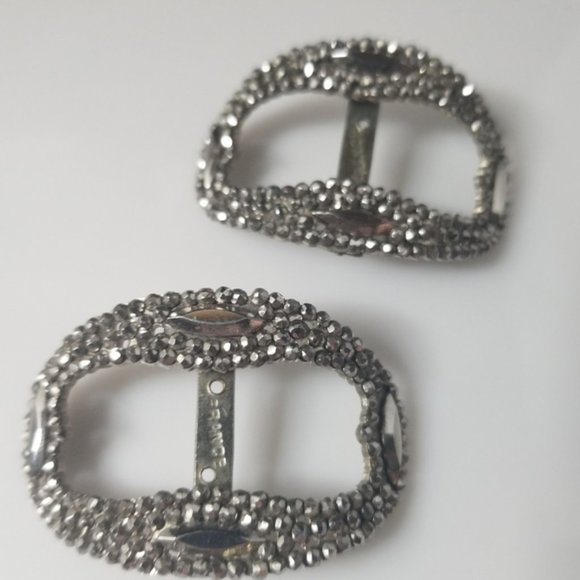 Vintage Accessories - Vintage Shoe Buckles Steel Cut Made in France